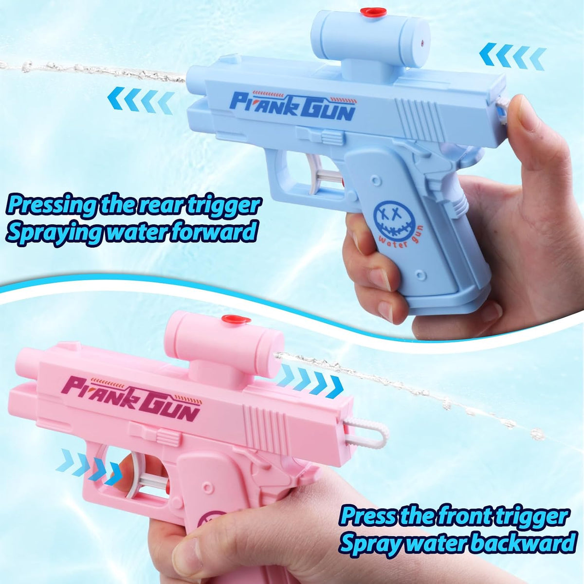 Dexspoeny 2 two-way prank water guns with forward and reverse spray nozzles - view 4