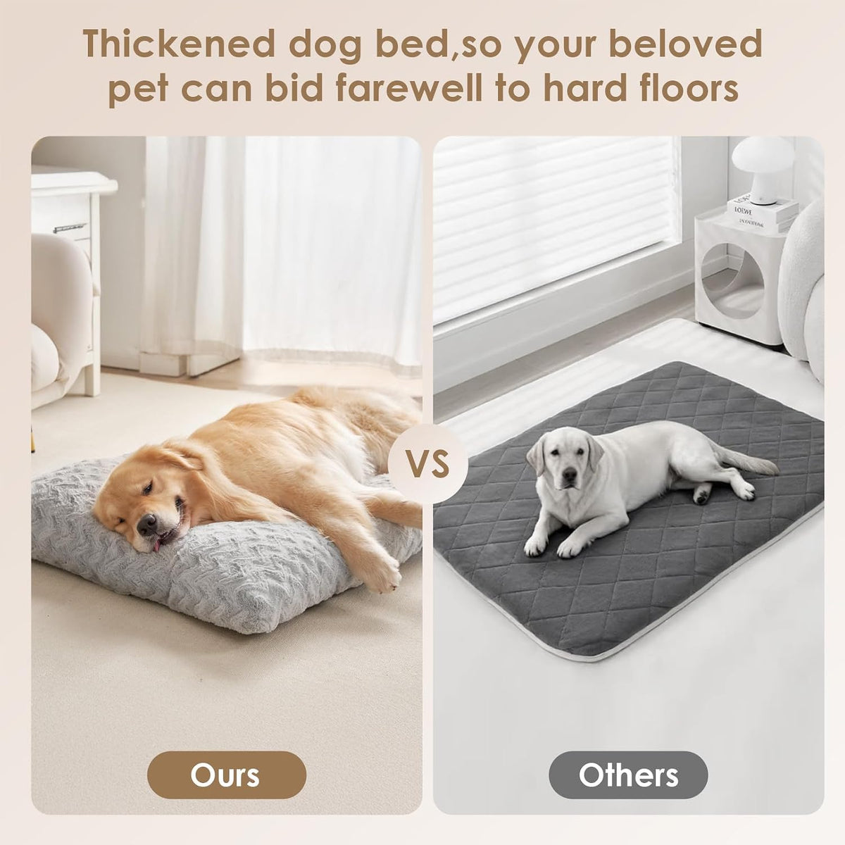 EHEYCIGA Washable XL Dog Beds Large Sized Dog - Grey / 29" x 21"x 3" - image 3