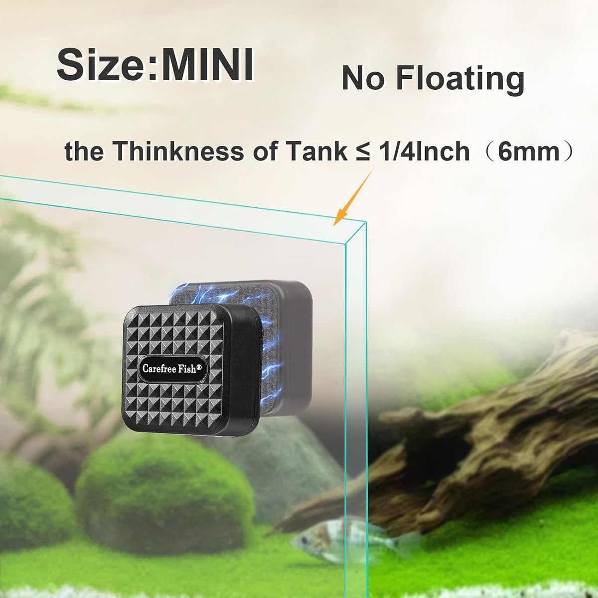 Aquarium Small Magnetic Cleaner for Glass Fish Tank Algae Scraper - Mini / Black - image 2