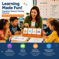 Alened phonics flash cards with CVC word builder panel, rings and picture cards - view 6