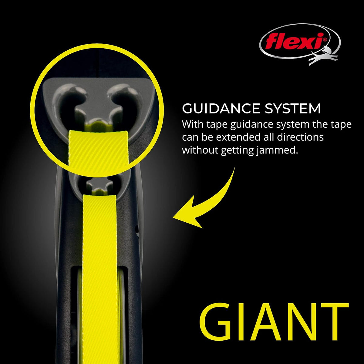 FLEXI Giant Tape Retractable Dog Leash - Black / 26 ft (Medium) - image 3