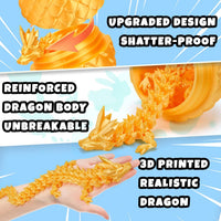 3D Printed Dragon Egg, Mystery Articulated Crystal Dragon Egg Fidget Toys, 3D Print Surprise - Silk Gold - image 3