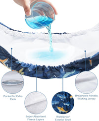 CuteBone Dog Diapers Male 4 Pack Puppy Wraps Reusable Doggie Belly - Sharks ocean / XL(21"-27") - image 4