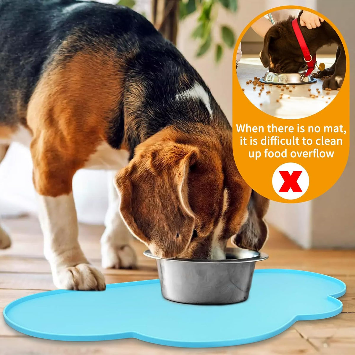 Silicone Pet Placemat for Dogs and Cats - 23.4"L x 15.7"W / Sky Blue - image 3