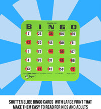 Regal Bingo Bulk Bingo Cards with Sliding Windows - Green / 10 Cards - image 4
