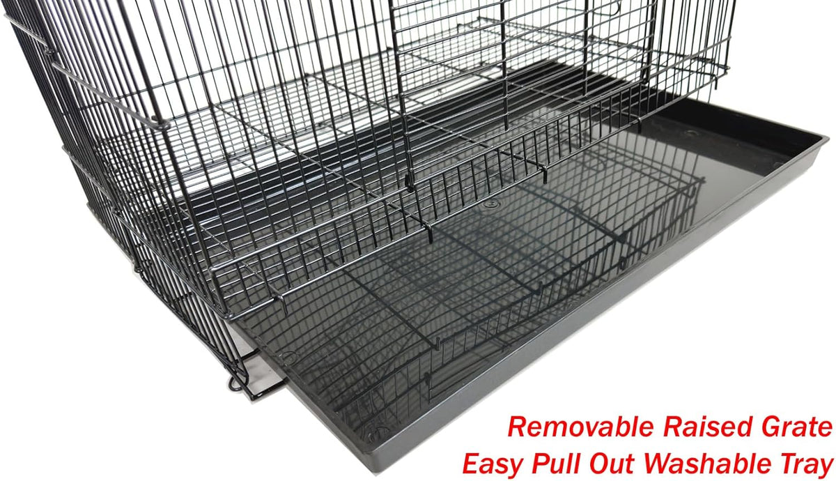 3-Levels Portable Rat Sugar Glider Mouse Small Animal Critter Metal - Black / Small - image 4