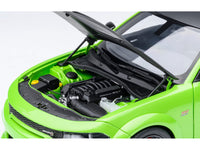 Dodge Charger Scat Pack Widebody Sublime Green with Matt Black Hood and Top 1/18 Model Car by Autoart