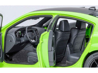Dodge Charger Scat Pack Widebody Sublime Green with Matt Black Hood and Top 1/18 Model Car by Autoart