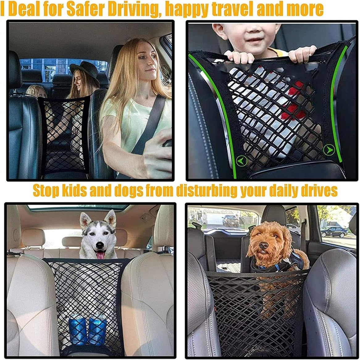 DYKESON Dog Car Net Barrier Pet Barrier with Car Mesh Organizer - image 3