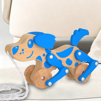 LKyoxs wooden pull along dog toy with swinging legs and pull string - view 7