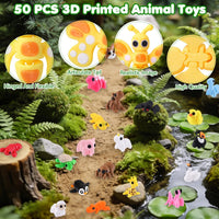 JOICEE 24Pcs 3D Printed Dinosaur Animals Mini Dinosaur Toys – Fun for Kids & Family - Brown - image 3
