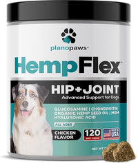 HempFlex - Glucosamine Chondroitin for Dogs - Hemp Oil for Dogs - Safe Dog Joint Supplement for All Breeds - 120 Mobility Hemp Dog Treats - Hip & Joint Support for Dogs - Joint Supplement for Dogs
