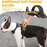 PUPTECK No Pull Dog Harness for Large, Adjustable Reflective Dog Harness with Handle Easy Control, Comfortable Soft Padded Pet Vest Harness for Large Dogs, Sunflower L