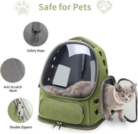 Cat Backpack Carrier for Cats and Small Dogs - Green / Large - image 4