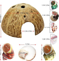 SINKOO 16PCS Hermit Crab Shells Growth, Hermit Crab Coconut Hut – Essentials for Reptiles And Amphibians - image 2