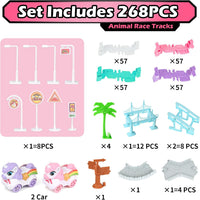 264 PCS Construction Race Tracks for Kids Toys - Unicorn Race Track - image 4