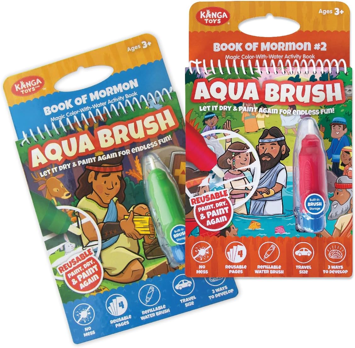 Water Reveal Coloring Scripture Book for Kids. – Fun for Kids & Family - Book of Mormon 2 Pack