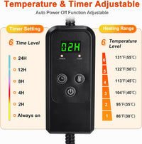 Large Pet Heating Pad, Adjustable Temperature with Timer - Blue / S (18'' x 16'') - image 4