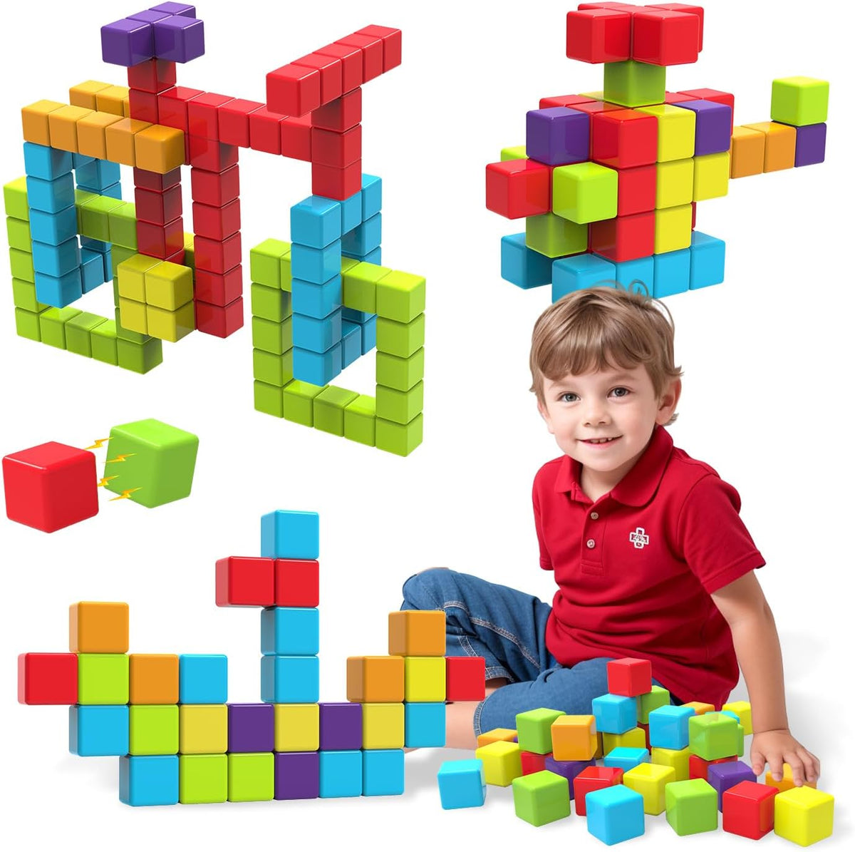 Magnetic Building Blocks Large - Multicolor - 36 Pieces