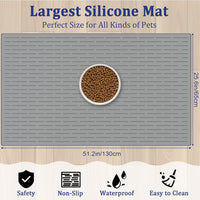 XXXXL Largest Pet Food Mat - Dark Gray / 51.2"L x 25.6"W - image 2