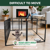 FXW AuraSpace Pro Acrylic & Wire Mesh Indoor Dog Playpen, 24" H - Black / 32"H / 4 Acrylic Panels + 3 Wire Panels + 1 Wire Gate - image 2