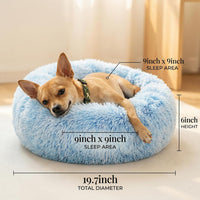 Small Calming Dogs Bed for Small Dogs Anti-Anxiety Machine Washable - Gradient Blue / 19 inches - image 3