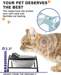 Y YHY Cat Food Bowls, 12 oz Raised Cat Bowls for Food and Water,Ceramic Elevated Pet Dishes Bowls - image 4