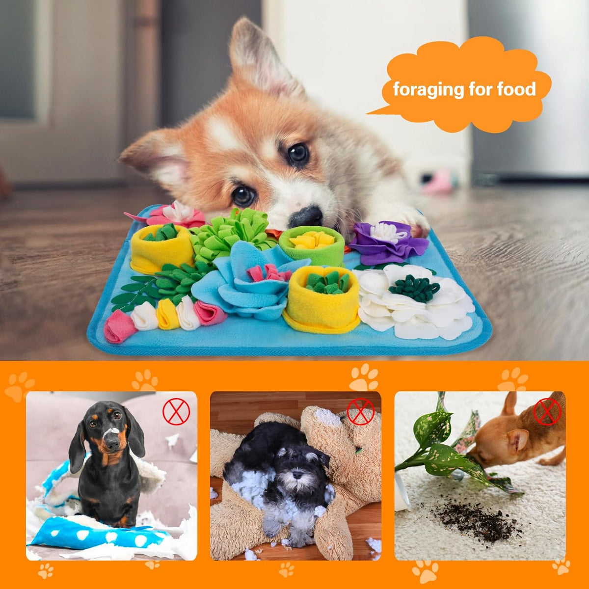 Snuffle Mat for Dogs, Sniff Mat Slow Feeding Mat for Small Pets Cats, Rabbits - Help Stress Relief - Sky Blue - image 3