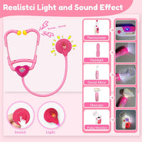 PJG 24 piece pink toddler doctor play kit with stethoscope and storage box - view 8