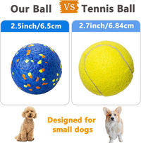 Dog Balls, Indestructible Dog Tennis Balls for Aggressive Chewers – Essentials for Dogs - White & Orange (2-Pack) / Small (2.5" diameter) - image 3