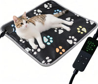 furrybaby Pet Heating Pad for Cats & Dogs, Waterproof Heated Bed - Temp adjustable / 18 X 18in / Black
