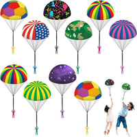 Ynybusi 10 pack parachute toys for kids with colorful patterned nylon canopies - view 3