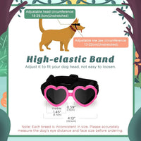 Lewondr Small Dog Sunglasses UV Protection Heart Shape Dogs Goggles - Pink / Heart - image 3