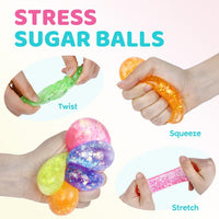16 Pack Slow Rising Stress Balls，Textured Memory Soft Stress Ball – Fun for Kids & Family - 12 Pack Water Droplet Stress Balls - image 3