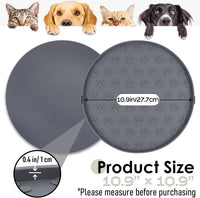 Pet Feeding Mat, Waterproof Anti-Slip Placemats for Dog Cat Bowl Silicone Pet Food Mat, Raised Edge - 2 Black / 10.9"L x 10.9"W - image 2