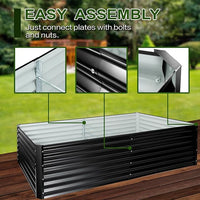 EDOSTORY Metal Raised Bed Garden Bed Kit, 8x4x2ft Tall Galvanized Planter Raised Garden Boxes Outdoor, Large Metal Raised Garden Beds for Flowers, Vegetables, Herbs