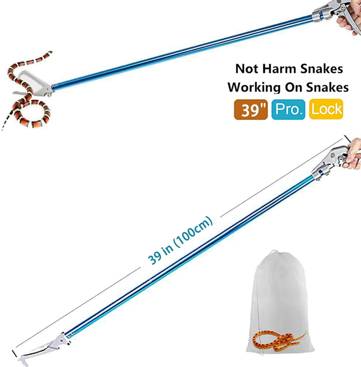 60in Snake Catcher Tongs Reptile Grabber Zigzag Wide Jaw Handling - 39inch Snake Tong - image 2