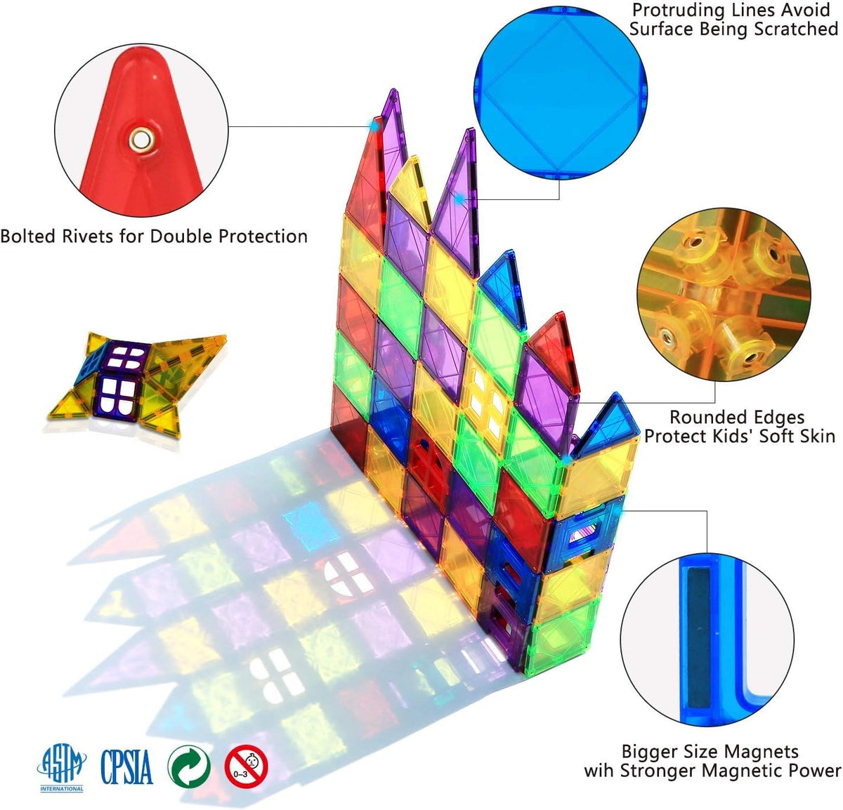Magnetic Tiles Kids Magnetic Blocks 32PCS Building Sets for Kids Ages - 100pcs Magnetic Tiles - image 4