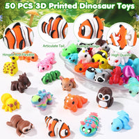Celltestria 18PCS 3D Printed Skeleton Fidget Toys with Coffin Storage - 50Pcs Animals - image 3