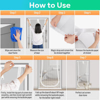 Reinforced Thickened Cat Screen Door - White / NEW Up-u Shape, Fits Door Size up to 30"x 80" - image 4