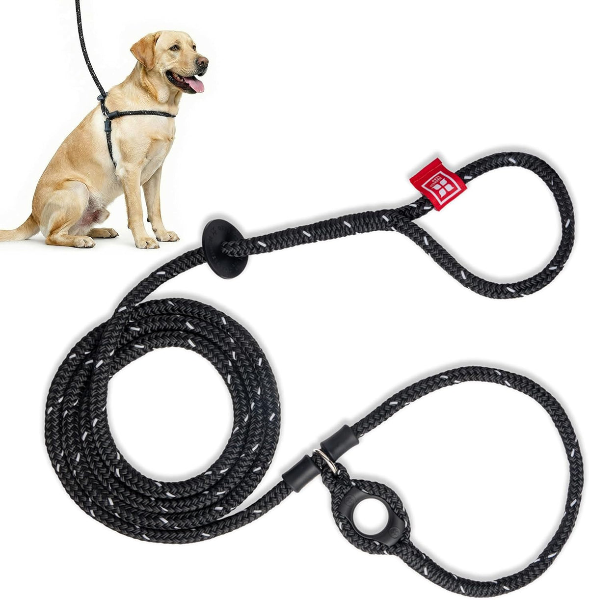 Harness Lead Escape Resistant, Reduces Pull Dog Harness - Black / Medium/Large (40-120 lbs)