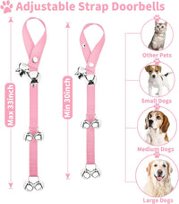 2 Pack Dog Doorbells, Pet Training Bells for Go Outside Potty Training and Communication Device - Pink - image 4