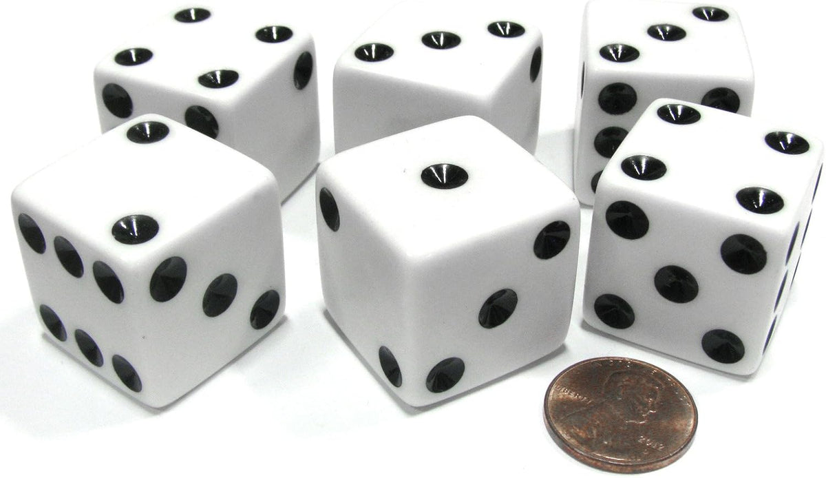 Set of 6 D6 25mm Large Opaque Jumbo Dice - image 2
