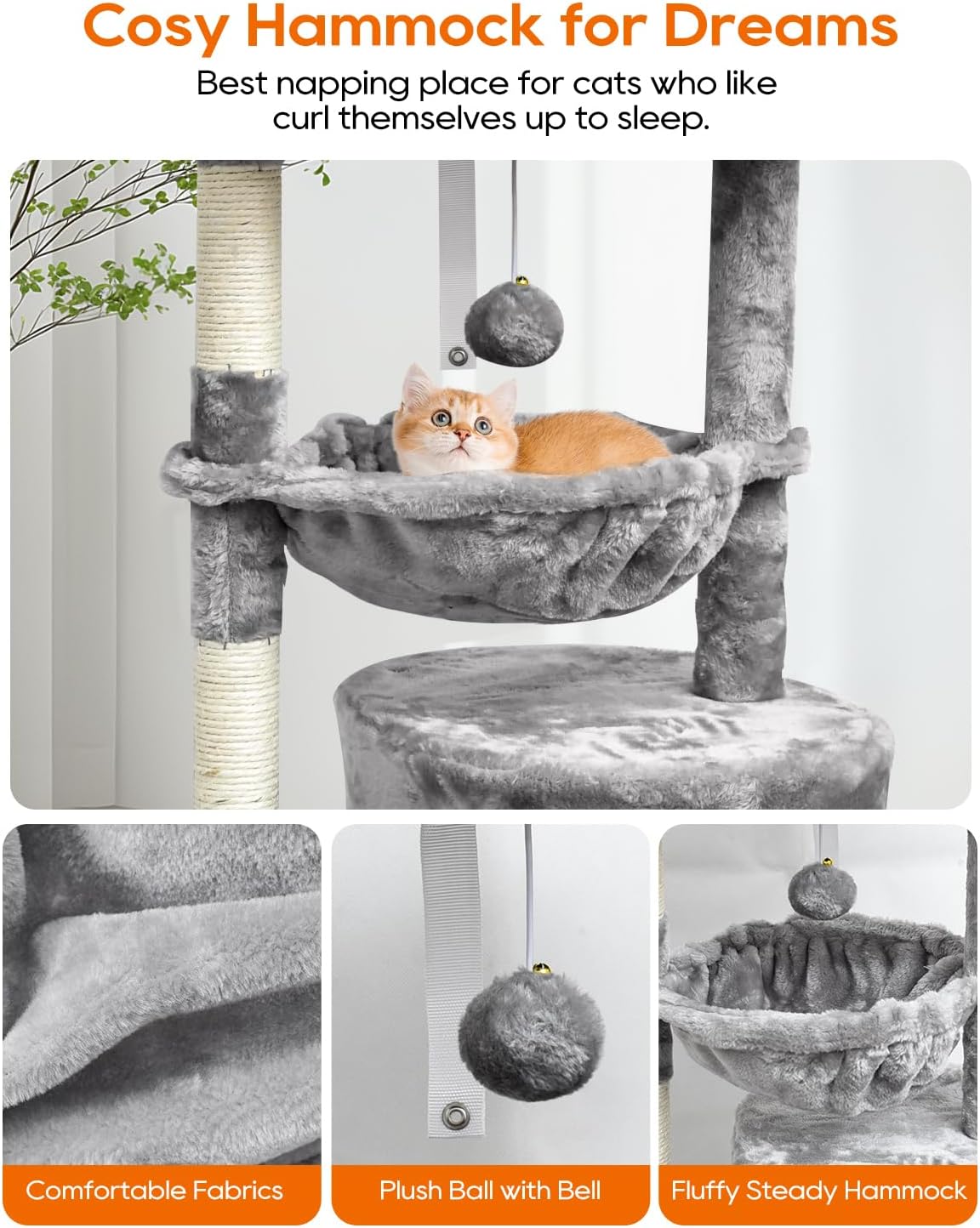 SYANDLVY Small Cat Tree for Indoor Cats - 29.6" / Grey - image 4