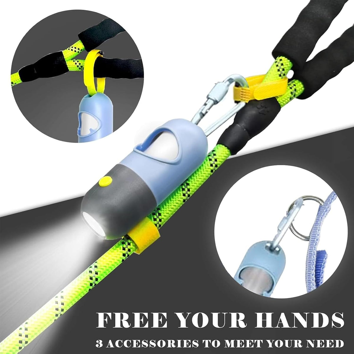 Dog Poop Bags Holder with LED Flashlight - Sky Blue / 15 Count (Pack of 1) - image 2