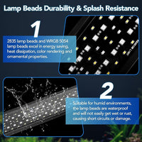 hygger Sun Moon LED Aquarium Light, Full Spectrum Fish Tank Light Day-Night Dual Timer, Adjustable 6 Timer 10 Brightness 8 Colors for Planted Freshwater Tank