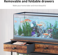 VOWNER 40 Gallon Aquarium Stand with Power Outlet & Cabinet Storage - Rustic Brown + Black / 39.4" L x 18.9" W x 31.5"H - image 4