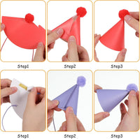10pcs Colorful Mini Party Hats - Solid color - image 3