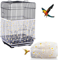 Bird Cage Seed Catcher, Seed Catcher Guard Net Cover - Daisy-white / 15.7" x87"
