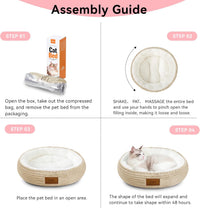 Zerbuger 20in Pink Round Dog Bed Sofa for Dogs Cats - Camel / Small - image 4